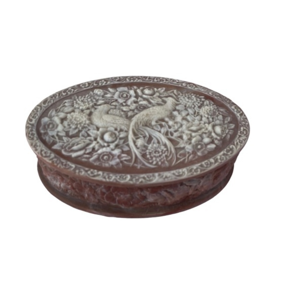 Genuine Incolay Stone Handmade USA Jewelry Trinket Box‎